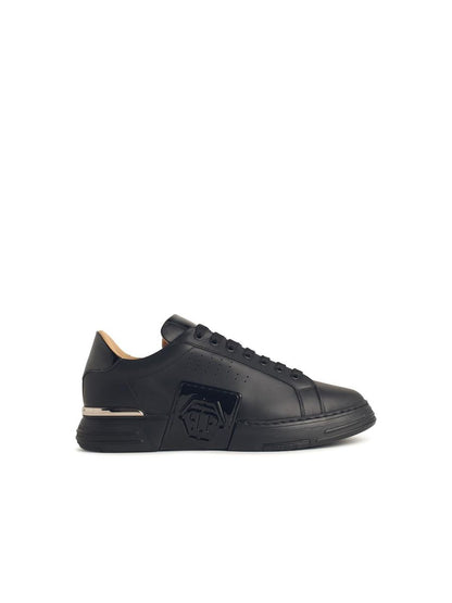 Philipp Plein 'Hexagon' svarta lädersneakers