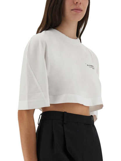 Givenchy kort t-shirt med logotyptryck