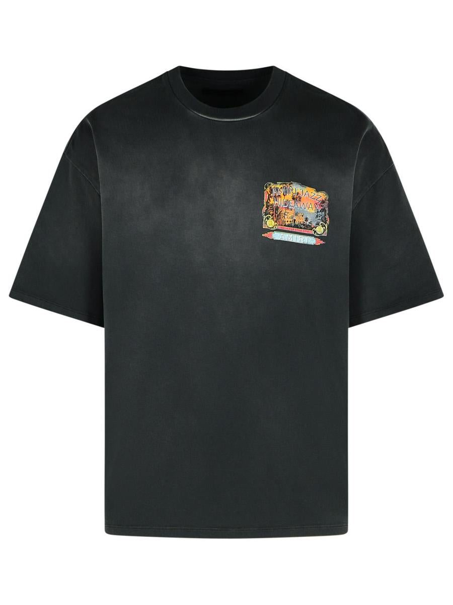 Svart bomulls-T-shirt med 'Amiri Jazz'-motiv
