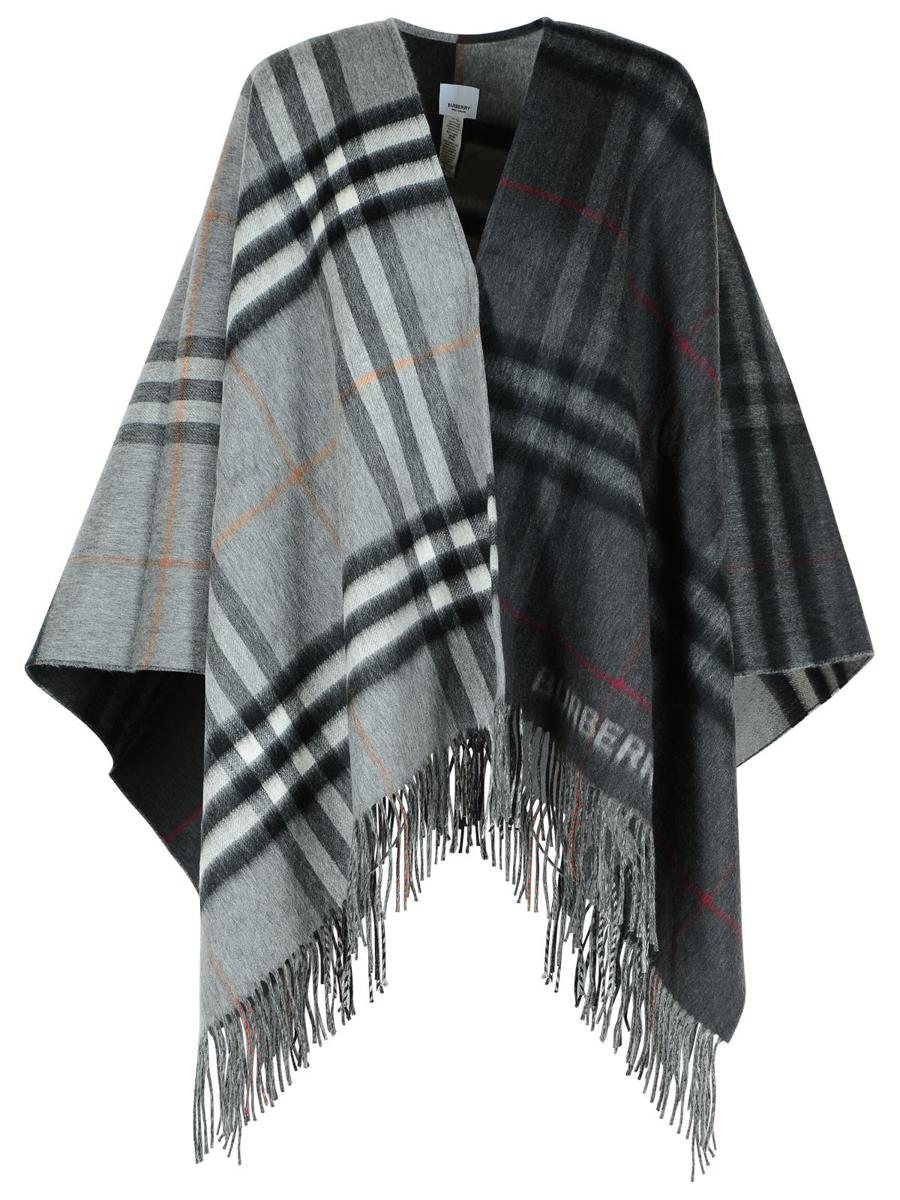 Burberry grå kashmirblandad kappa