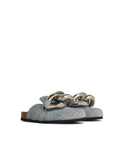 JW Anderson 'Chain' Blå Denim Tofflor
