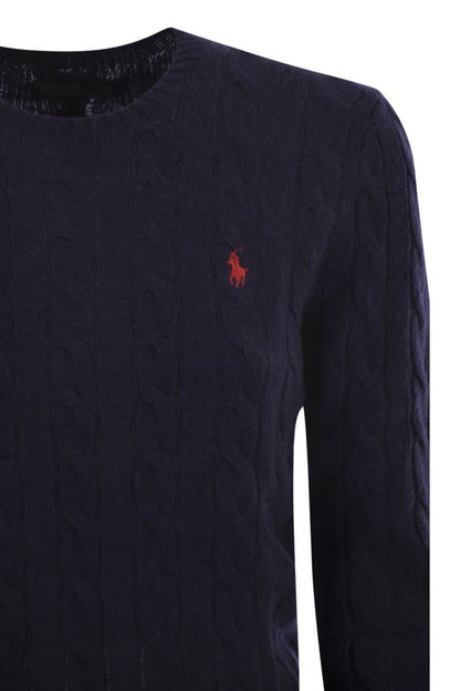 Polo Ralph Lauren flätad ull- och kashmirtröja med rund hals