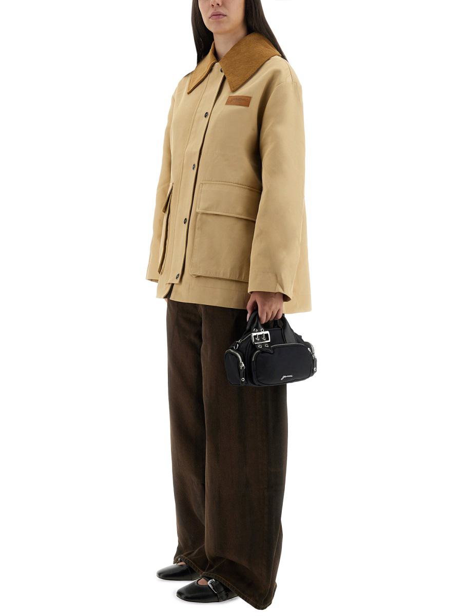 Ganni Camel Twill Midijacka