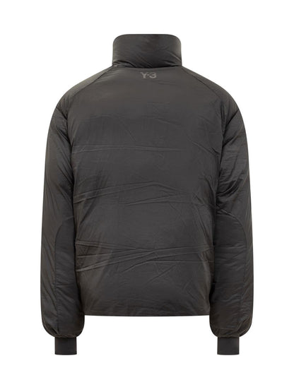 Y-3 Adidas Svart Överdimensionerad Dunjacka med Dragkedja Y3