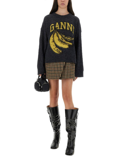 Ganni-tröja med banan och logotyp