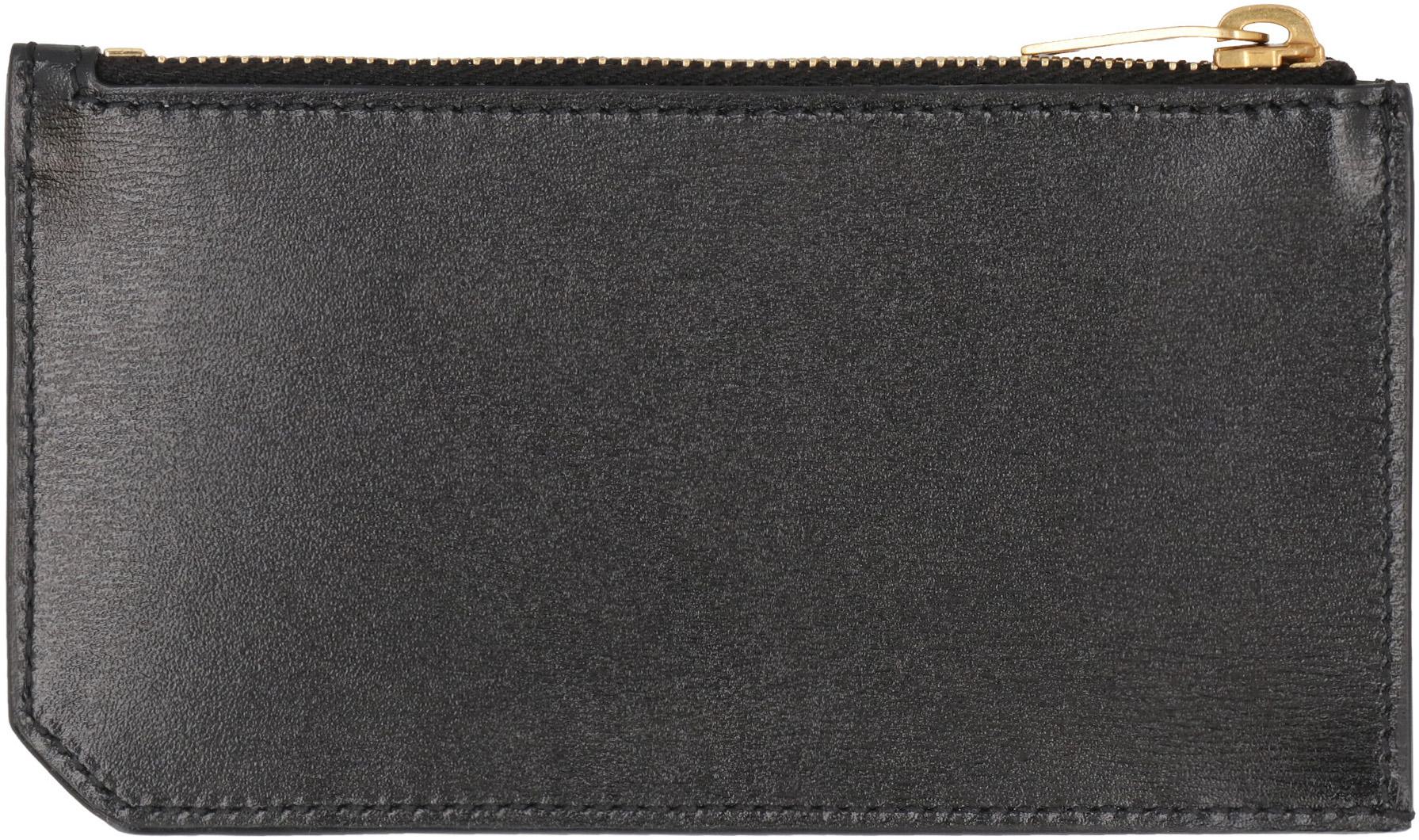 Saint Laurent Fragments Liten Cassandre Korthållare i Slät Läder