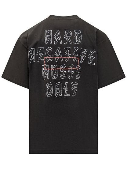 M44 Label Group Svart överdimensionerad 44 Label Group T-shirt med broderad logotyp