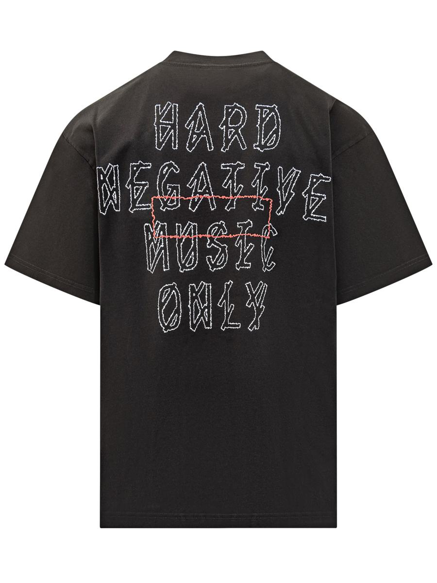 M44 Label Group Svart överdimensionerad 44 Label Group T-shirt med broderad logotyp