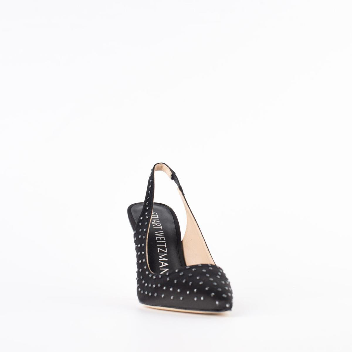 Stuart Weitzman svart slingback med Swarovski