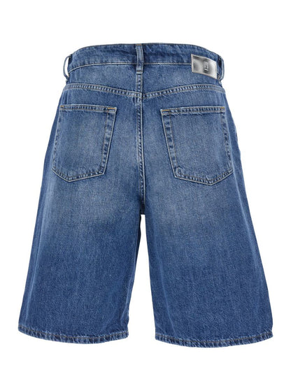 'Gianna' Blå Bermudabyxor Med Logotyp Baktill I Denim Dam