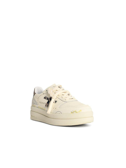 Premiata 'Micol' Elfenbensvita Sneakers i Läderblandning