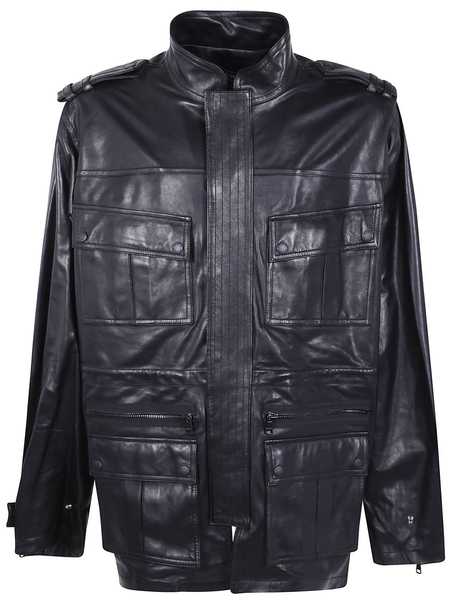 Balmain Lammskinnsläder Medellång Parka Kläder