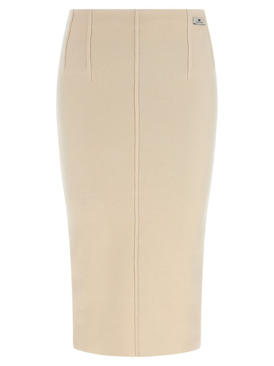 Elisabetta Franchi Tygstickad Ullkjol