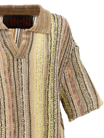 Vitelli Jacquard Stickad Pikétröja