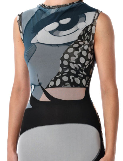 Ottolinger Julien Ceccaldi Tryckt Bodycon Midi-klänning