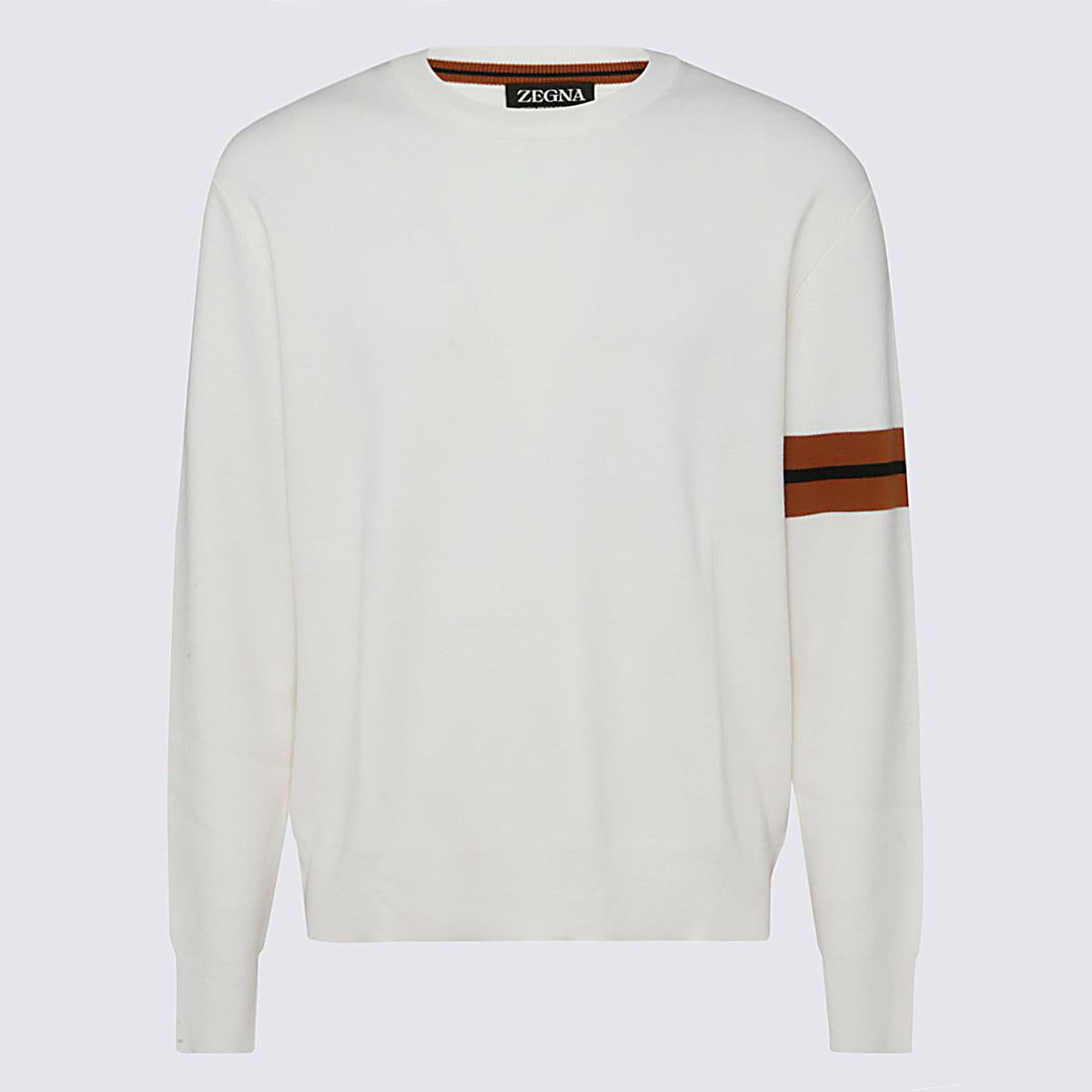 Zegna vita bomullsstickade plagg