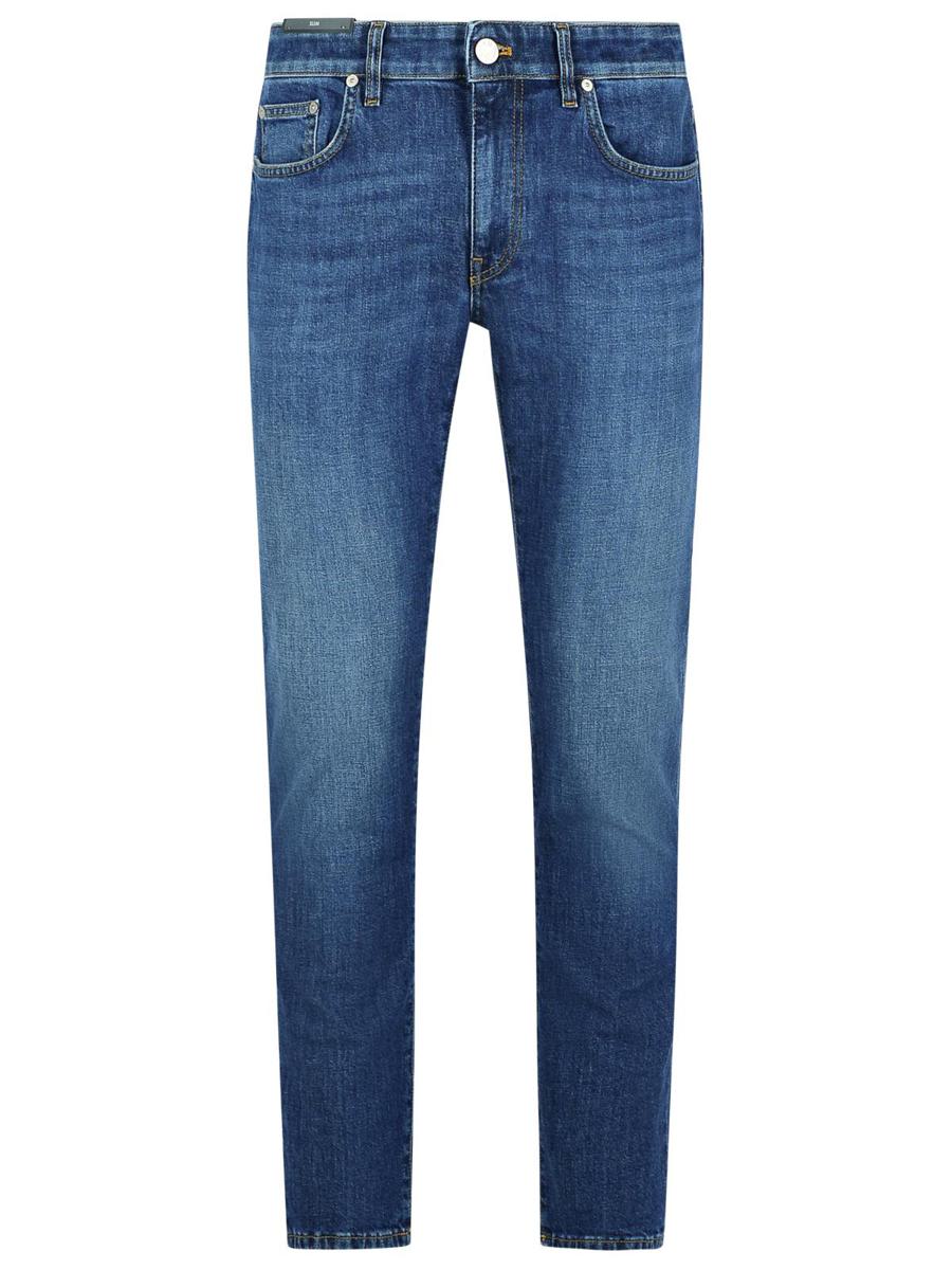 Pt05 Slimmade Ljusblå Bomullsjeans