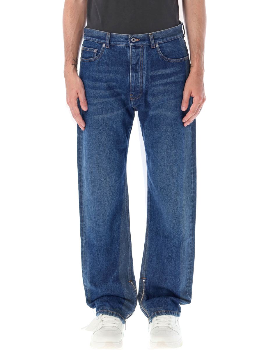 Off-white skatejeans med dragkedja