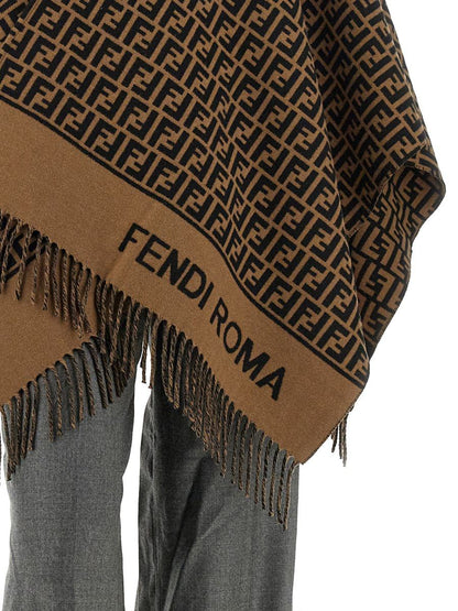 Fendi ull- och kashmirponcho