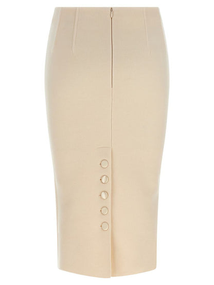 Elisabetta Franchi Tygstickad Ullkjol