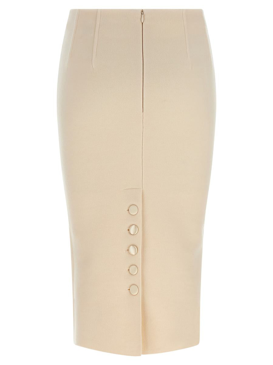Elisabetta Franchi Tygstickad Ullkjol