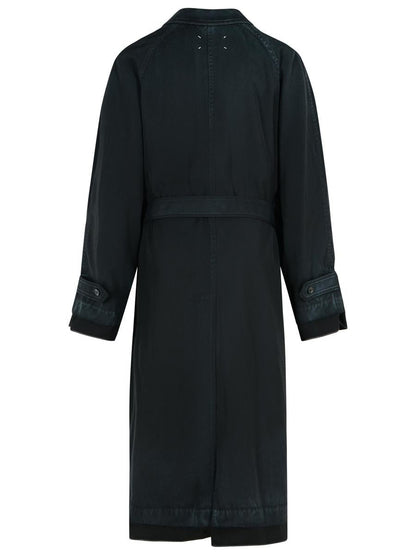 Maison Margiela svart trenchcoat i ull från Maison Margiela