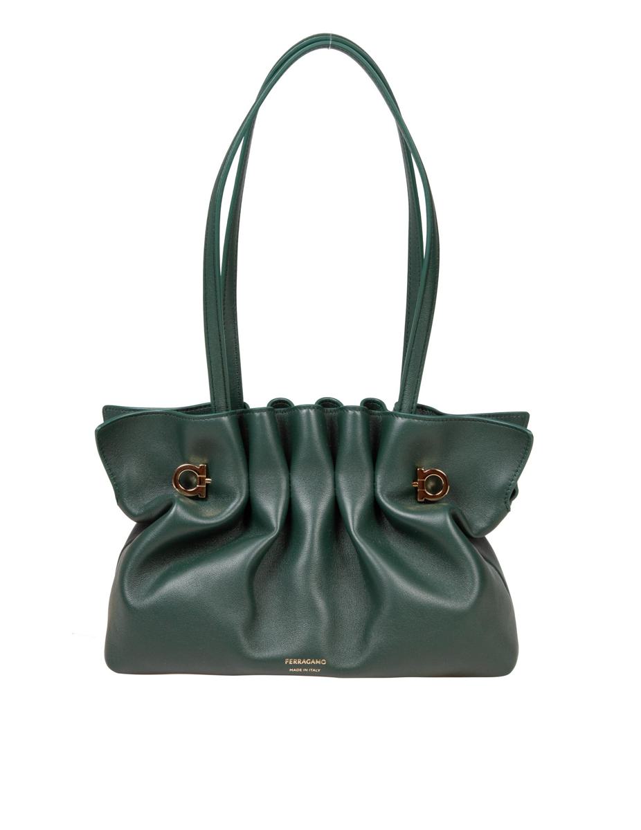 Salvatore Ferragamo mjuk nappa axelväska