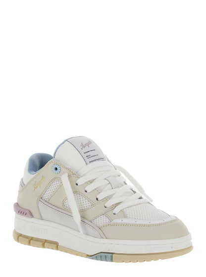 'Area Lo' Vita och flerfärgade sneakers med logotypdetalj i läderblandning för kvinnor