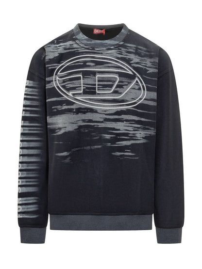 Diesel tröja med rund hals och Diesel-logotyptryck