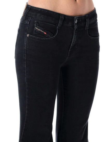 Diesel Svarta Lågmidjade Utsvängda Jeans 1970 D-Bleess
