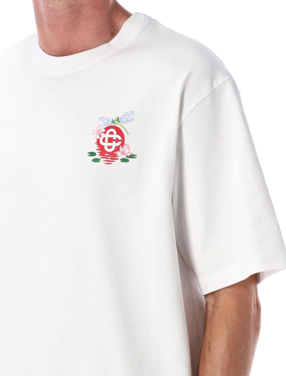 Casablanca Vit Blommig T-shirt Med Slända