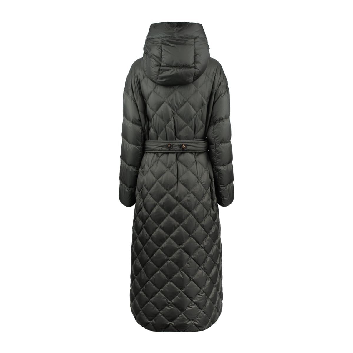 Max Mara Lång Rhombus Dunjacka Med Huva