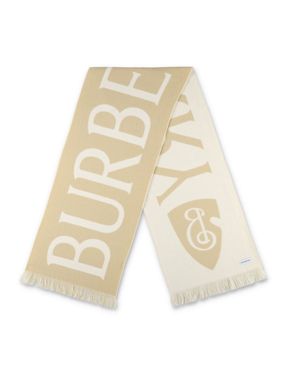 Burberry tvåfärgad logotyphalsduk i ull