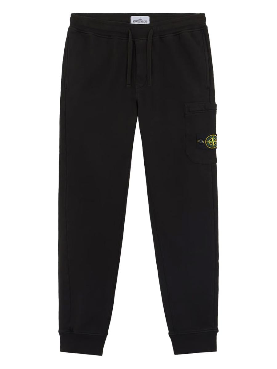 Stone Island Bomullsfleece Träningsbyxor Med Resår i Midjan Kläder