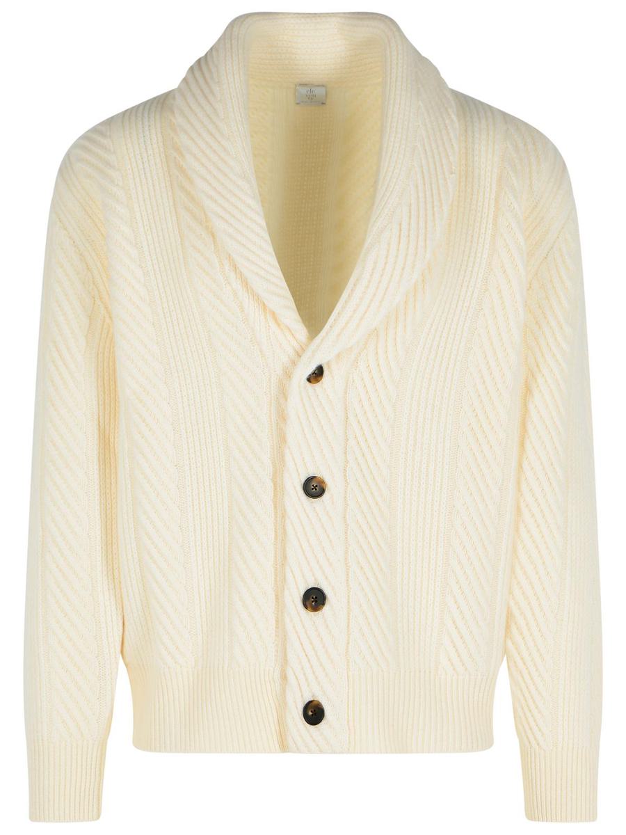 Elevent Ivory Cardigan i ullblandning