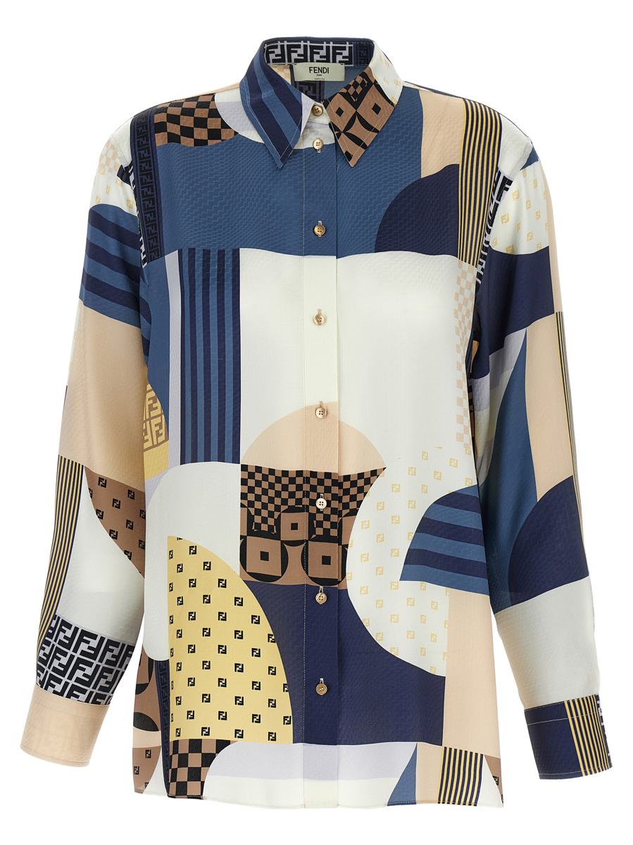 Fendi Patchwork Sidenskjorta