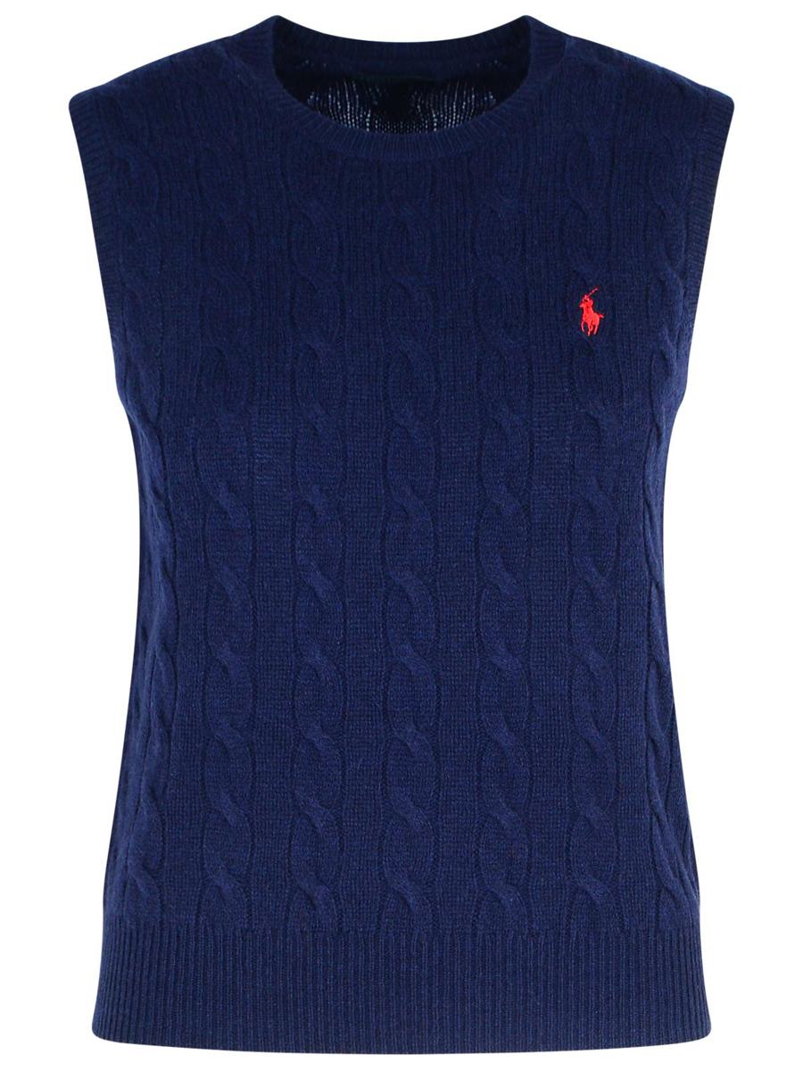 Polo Ralph Lauren Marinblå ull- och kashmirväst