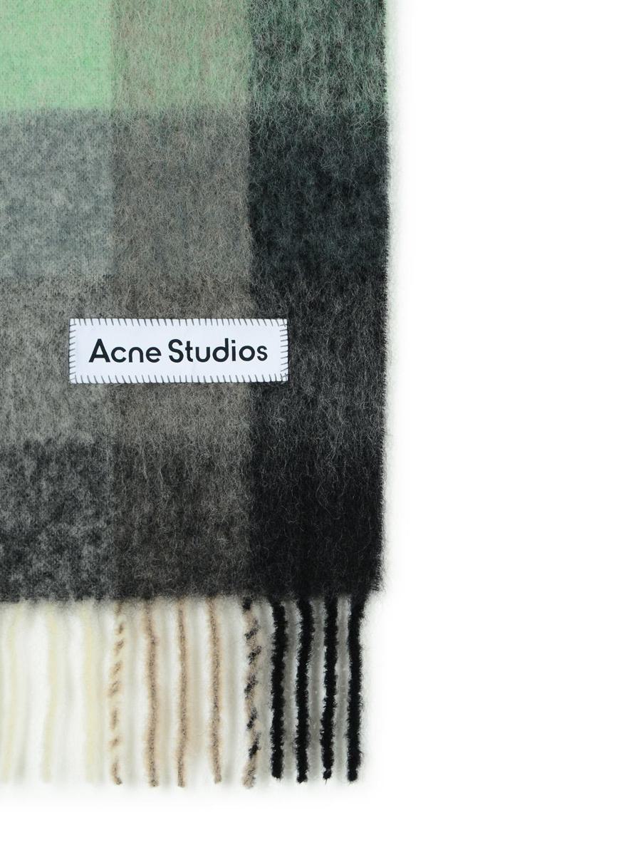 Acne Studios Grön Alpackablandad Halsduk